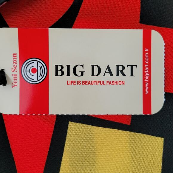 NWT Big Dart Abstract Button Front Shirt Size 12 Multi Artsy Festival Maximalist - Picture 6 of 10